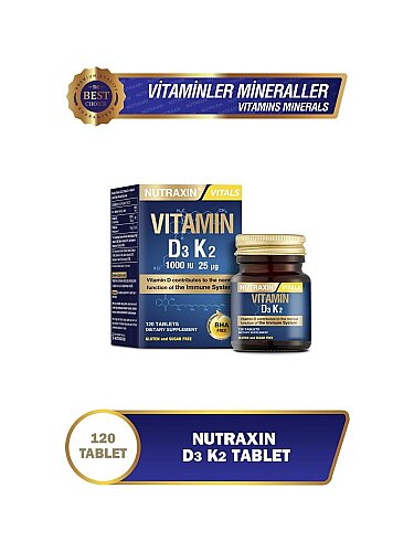 Nutraxin D3K2 Vitamin 1000 IU 120 Tablet - 1