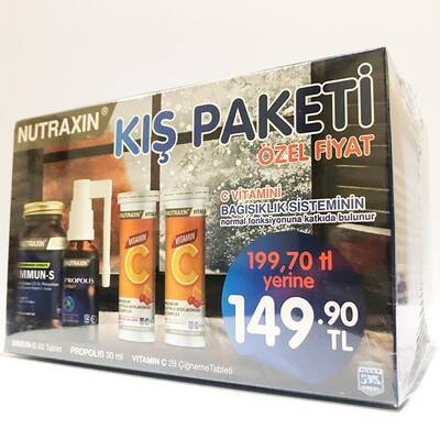 Nutraxin Kış Paketi ( İmmun S Tablet + C Vitamin Çiğneme Tableti + Propolis Sprey ) - 1