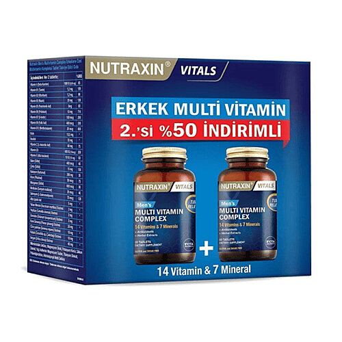 Nutraxin Multivitamin Erkek 120 Tablet - 2.si % 50 İndirimli - 2