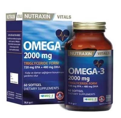 Nutraxin Omega-3 2000 60 Yumuşak Jelatin Kapsül - 1