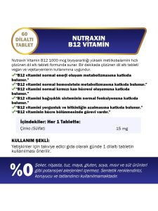 Nutraxin B12 Vitamin 1000 mcg 60 Tablet - 2