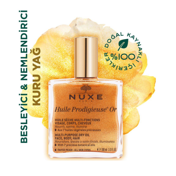 Nuxe Huile Prodigieuse OR Altın Parıltılı Yüz Vücut Saçlar İçin Çok Amaçlı Kuru Yağ 100 ml - 1