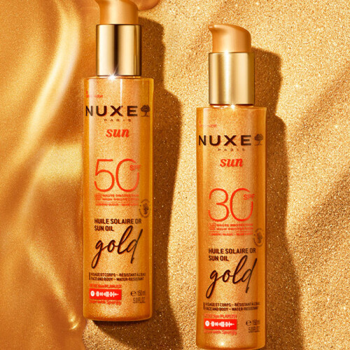 Nuxe Sun Huile Altın Işıltılı Bronzlaştırıcı Güneş Koruyucu Yağ SPF30 150 ml - 2