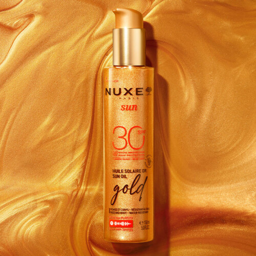 Nuxe Sun Huile Altın Işıltılı Bronzlaştırıcı Güneş Koruyucu Yağ SPF30 150 ml - 3