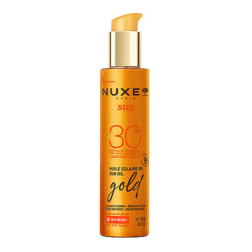Nuxe Sun Huile Altın Işıltılı Bronzlaştırıcı Güneş Koruyucu Yağ SPF30 150 ml - 1
