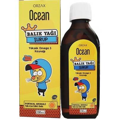 Ocean Omega 3 Portakallı Balık Yağı Şurubu Kral Şakir 150 ml - 1