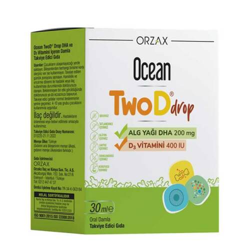 Ocean TwoD Drop D3 Vitamini 400 IU 30 ml - 1