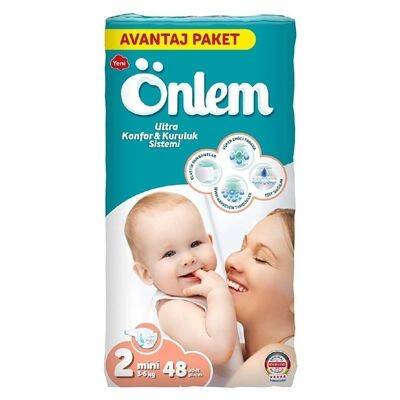 Önlem Bebek Bezi 2 Beden Mini 3-6kg 48 Adet - 1