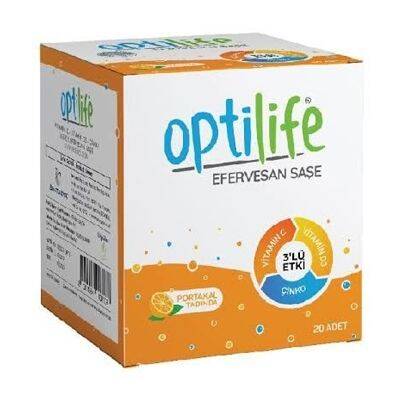 Optilife Vitamin C D3 Çinko Efervesan 20 Saşe - 1