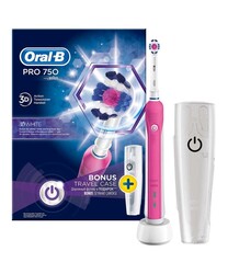 Oral-B Pro 750 Şarj Edilebilir Diş Fırçası Cross Action Pembe (Seyahat Kabı Hediyeli)
