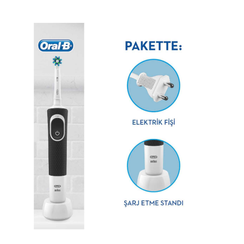 Oral-B Vitality 100 Quadrant Timer Cross Action Şarjlı Diş Fırçası Siyah - Kutulu - 2