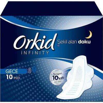 Orkid Infinity Gece 10 Adet Hijyenik Ped - 1