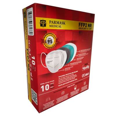 Parmask FFP2 N95 10'lu 5 Katlı Koruyucu Maske - 1