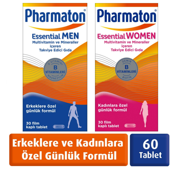 Pharmaton Essential Men 30 Tablet + Essential Women 30 Tablet - 1
