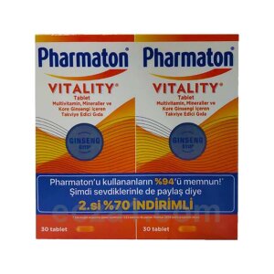 Pharmaton Vitality 30 Tablet Avantajlı 2'li Paket