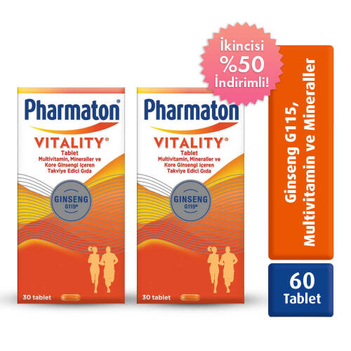 Pharmaton Vitality 30 Tablet İkicisi %50 İndirimli - 1