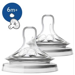 Philips Avent SCF046/27 Natural Biberon Emziği, Y Kesik, 6m+ 2'li