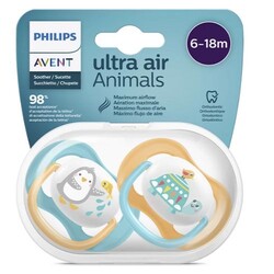 Philips Avent SCF080/07 Ultra Air Animals Emzik 6-18 Ay Erkek 2'li