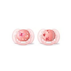 Philips Avent SCF223/22 Ultra Soft Modern Desenli Yalancı Emzik Kız 6-18 Ay 2'li