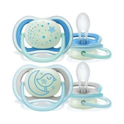 Philips Avent SCF376/21 Ulta Air Karanlıkta Parlar Emzik 6-18 Ay Erkek