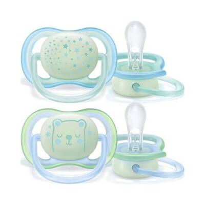 Philips Avent SCF376/11 Ultra Air Karanlıkta Parlar Emzik 0-6 Ay Erkek - 1