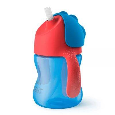 Philips Avent SCF796/01 Desenli Pipetli Damlatmaz Alıştırma Bardağı 200 ml 9 Ay+ 7 oz Mavi - 2