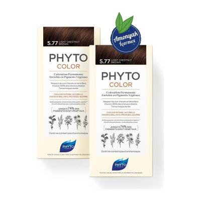 Phyto Color 5.7 Açık Kestane Bakır Amonyaksız Kalıcı Bitkisel Saç Boyası - İkili Avantaj Set - 1
