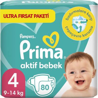 Prima Bebek Bezi Aktif Bebek 4 Beden 80 Adet Ultra Fırsat Paketi - 1