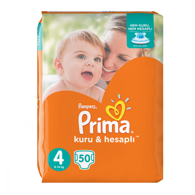 Prima Bebek Bezi Kuru ve Hesaplı 4 Beden Maxi Mega Paket 50 Adet - 1