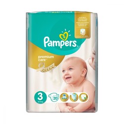 Prima Bebek Bezi Premium Care 3 Beden Midi Tekli Paket 20 Adet
