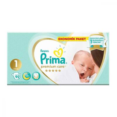 Prima Bebek Bezi Premium Care Jumbo Paket Yenidoğan 1 Beden 92 Adet - 1