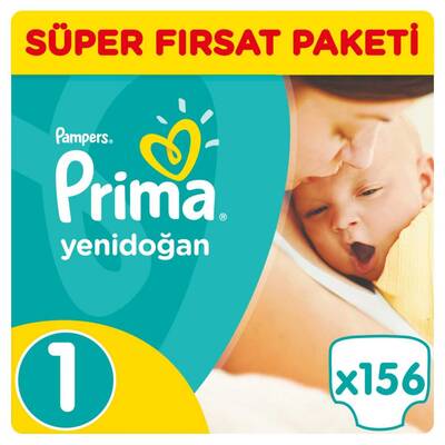 Prima Bebek Bezi Yeni Bebek 1 Beden Yenidoğan Süper Fırsat Paketi 156 Adet - 1