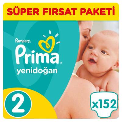Prima Bebek Bezi Yeni Bebek 2 Beden Mini Süper Fırsat Paketi 152 Adet - 1