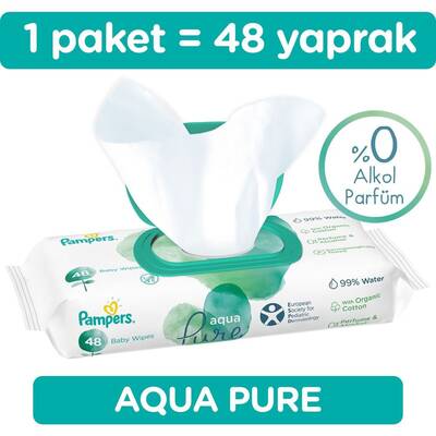 Prima Pampers Aqua Pure Islak Havlu Kapaklı 48'li - 1