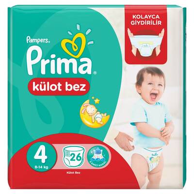 Prima Pants Külot Bebek Bezi 4 Beden Maxi Deneme Paketi 26 Adet - 1