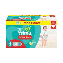 Prima Pants Külot Bebek Bezi 4 Beden Maxi Fırsat Paketi 78 Adet