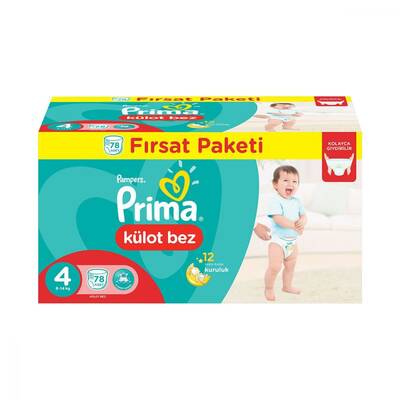 Prima Pants Külot Bebek Bezi 4 Beden Maxi Fırsat Paketi 78 Adet - 1