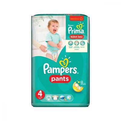 Prima Pants Külot Bebek Bezi 4 Beden Maxi Jumbo Paket 52 Adet - 1