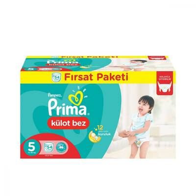 Prima Pants Külot Bebek Bezi 5 Beden Junior Fırsat Paketi 54 Adet - 1