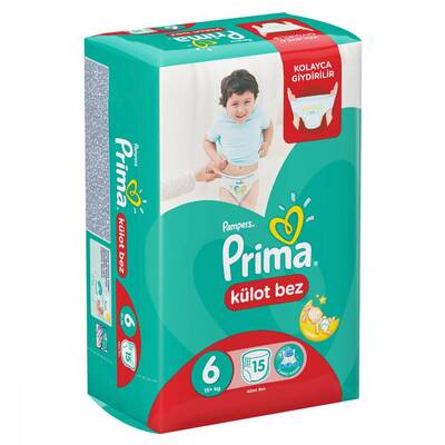 Prima Pants Külot Bebek Bezi 6 Beden Ekstra Large Jumbo Paket 15 Adet - 1