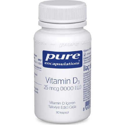 Pure Encapsulations Vitamin D3 25 mcg 1000 IU 30 Kapsül - 1