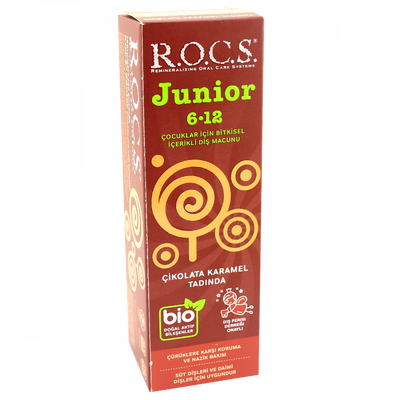 Rocs Junior 6-12 Yaş Diş Macunu - Çikolata Karamel Tadında 60 ml - 1