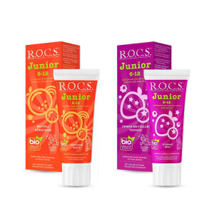 Rocs Junior 6-12 Yaş Diş Macunu - Orman Meyv.+ Gökkuşağı Diş Macunu 60 ml