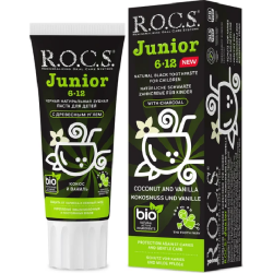 Rocs Junior 6 12 Yaş Hindistan Cevizi Vanilya Tadında Florürsüz Diş Macunu 74 gr