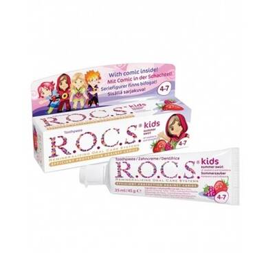 Rocs Kids Ahududu-Çilek Aromalı Diş Macunu (4-7 yaş) - 1