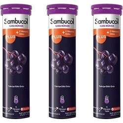 Sambucol Plus Kara Mürver Ekstresi 3'lü Paket 15 Efervesan Tablet