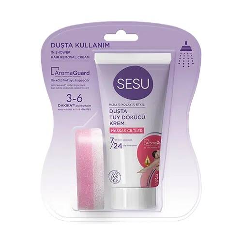 Sesu Duşta Tüy Dökücü Krem Hassas Ciltler 150 ml - 1