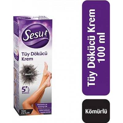 Sesu Tüy Dökücü Krem Kömürlü Tüm Ciltler 100 ml - 1