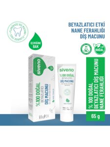 Siveno %100 Doğal Diş Macunu Beyazlatıcı Nane Ferahlığı Florürsüz 65 g