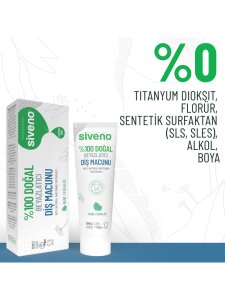 Siveno %100 Doğal Diş Macunu Beyazlatıcı Nane Ferahlığı Florürsüz 65 g - 2